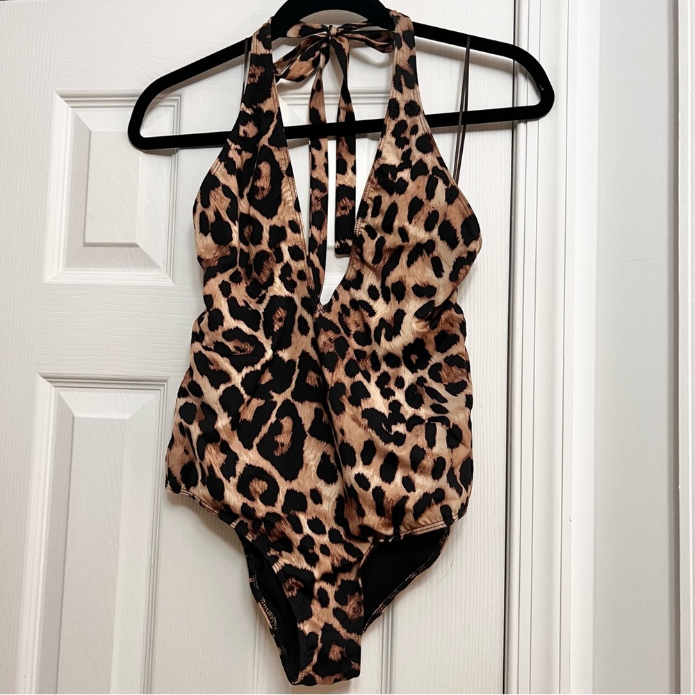 ZARA NWT Animal Print Halter Swimsuit Bathing-suit M - Picture 6 of 7